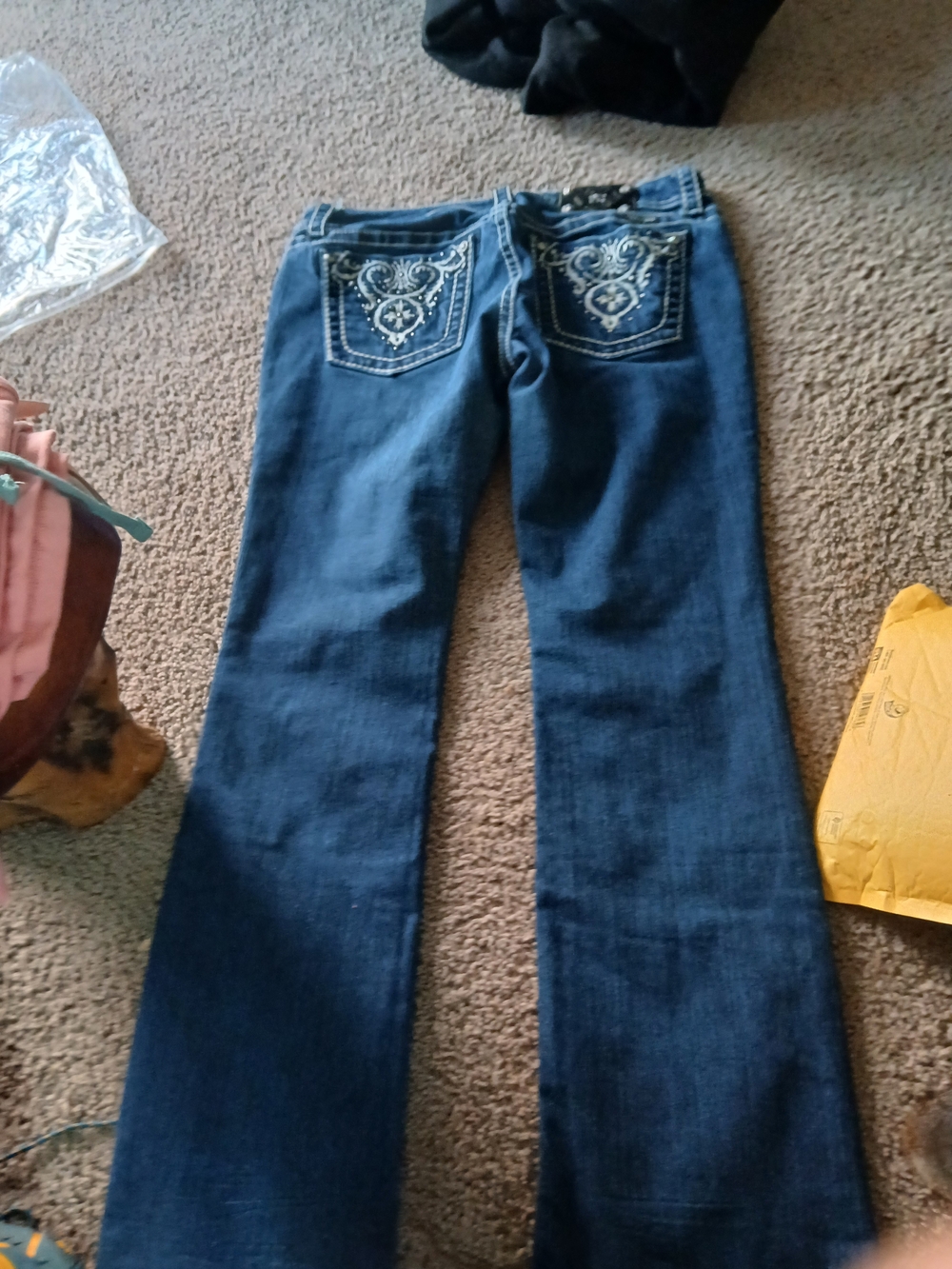 Miss Me Dark Blue Bootcut Jeans with Embroidered Back Pockets